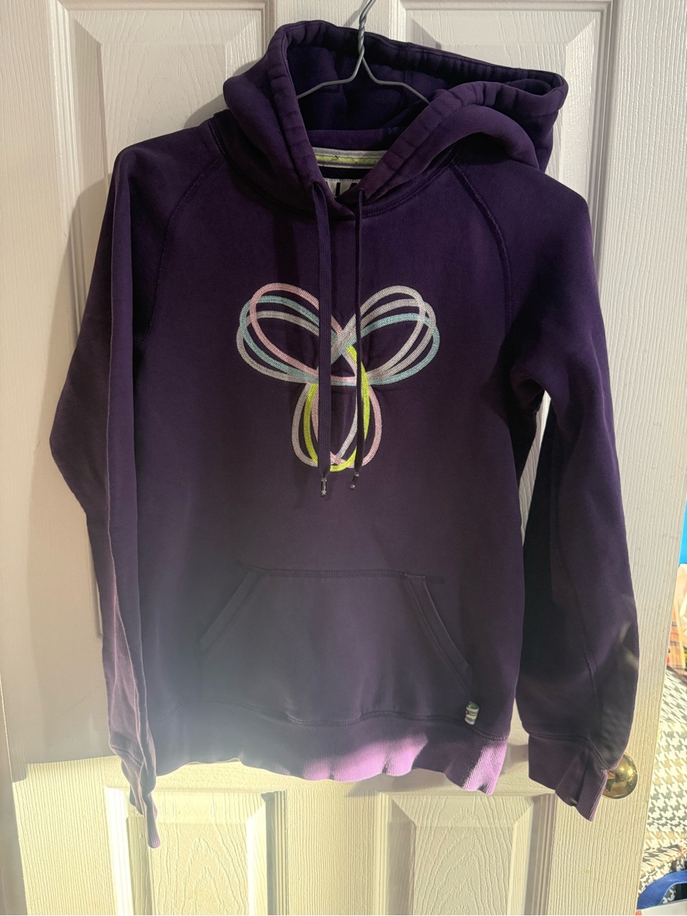 TNA Purple Hoodie with Multicolor Embroidered Knot Logo